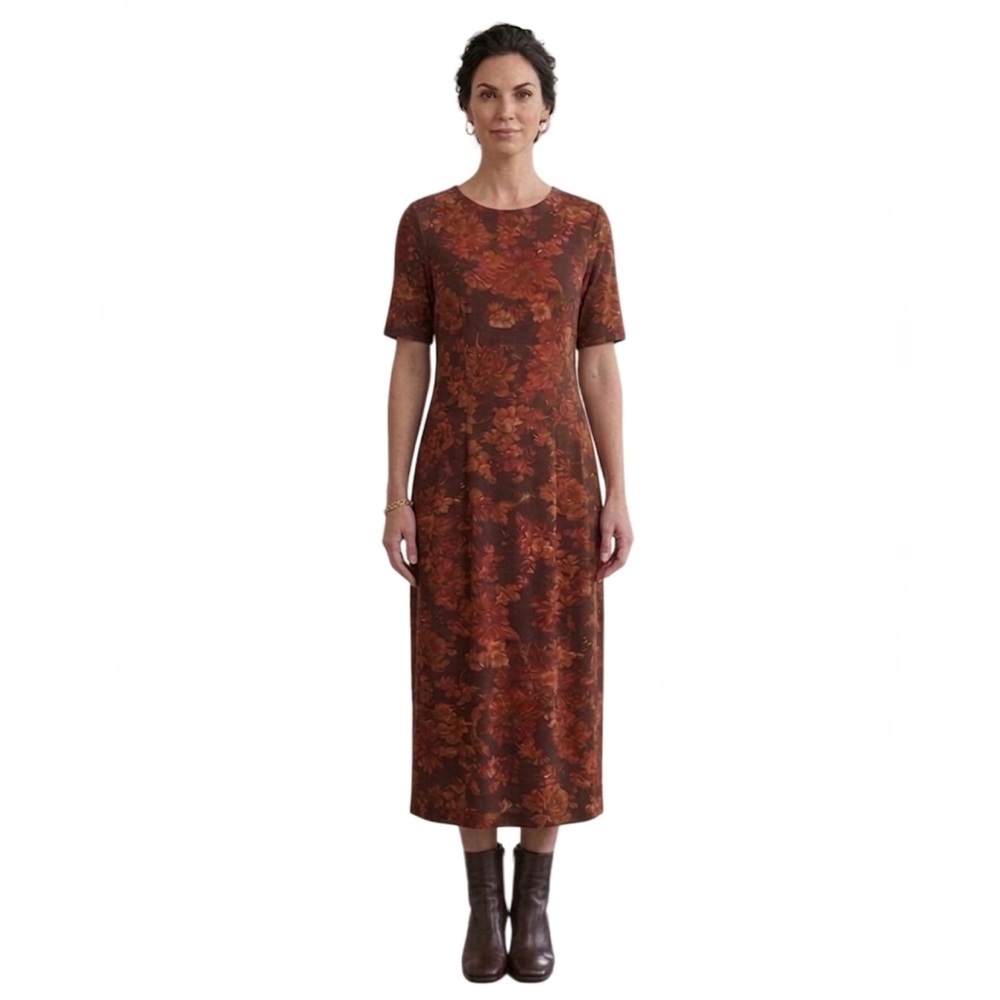 Women’s Rust Floral Dress - Brown/Rust